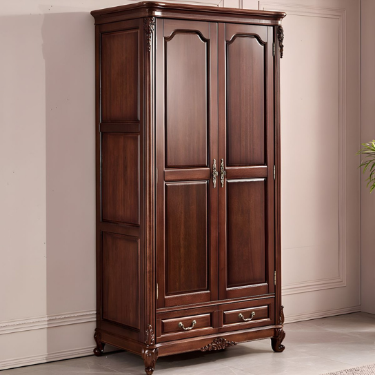 Rustic Mango Indiana Wooden Wardrobe In Dark Honey Finish ( Mango Wood ) thumbnail 2