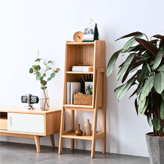 Rustic Mango Mini Wooden Bookshelf With Storage Option In Natural Finish thumbnail 2