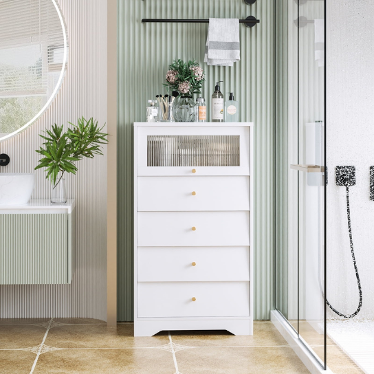 Rustic Mango Solid Wooden Chest of Drawers With Mirror Glass thumbnail 3
