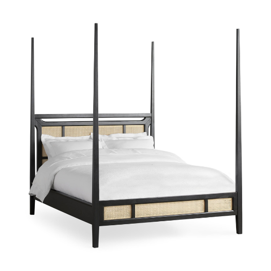 Rustic Mango Heritage Wooden Beds In Black Cane Finish thumbnail 6