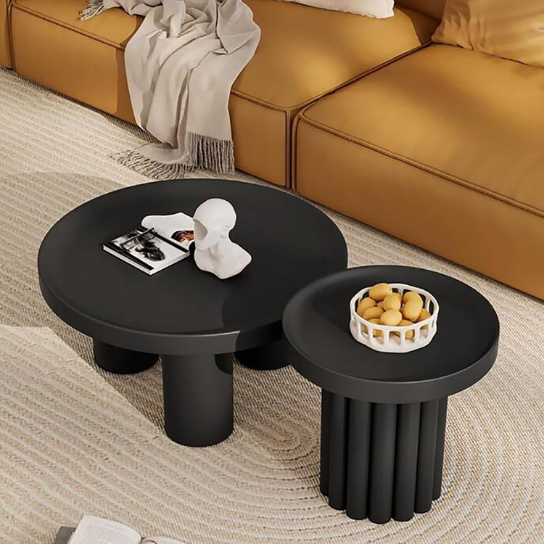 Rustic Mango Solid Wooden Coffee Table In Black Finish thumbnail 2
