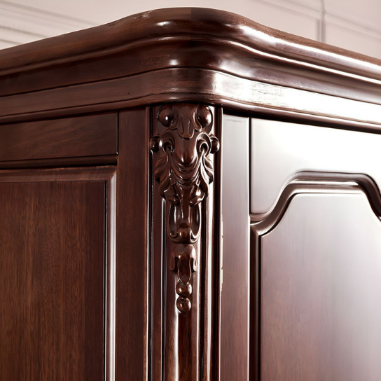 Rustic Mango Indiana Wooden Wardrobe In Dark Honey Finish ( Mango Wood ) thumbnail 3