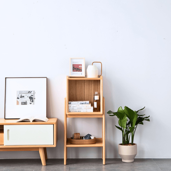Rustic Mango Mini Wooden Bookshelf With Storage Option In Natural Finish thumbnail 3
