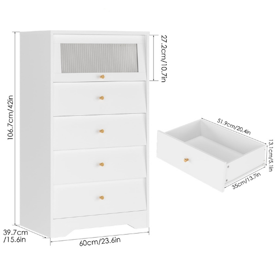 Rustic Mango Solid Wooden Chest of Drawers With Mirror Glass thumbnail 4