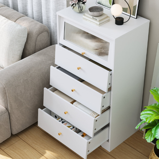 Rustic Mango Solid Wooden Chest of Drawers With Mirror Glass thumbnail 6
