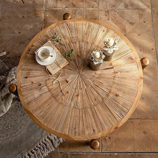 Rustic Mango Carving Top With Random Wood Plats In Honey Finish thumbnail 2