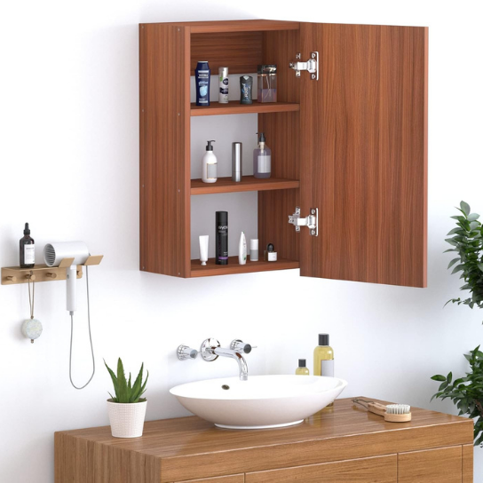Rustic Mango Solid Wooden Mirror With Back MDF With Shelf ( Light Honey Finish  ) thumbnail 2