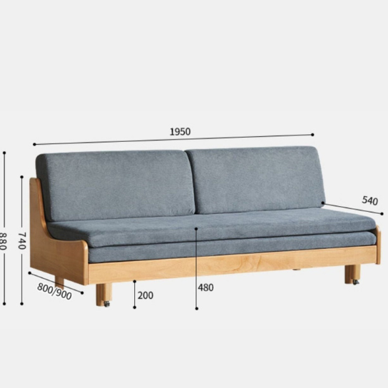 Rustic Mango Solid Wooden Sofa Cum Beds In Honey Finish With blue thumbnail 6