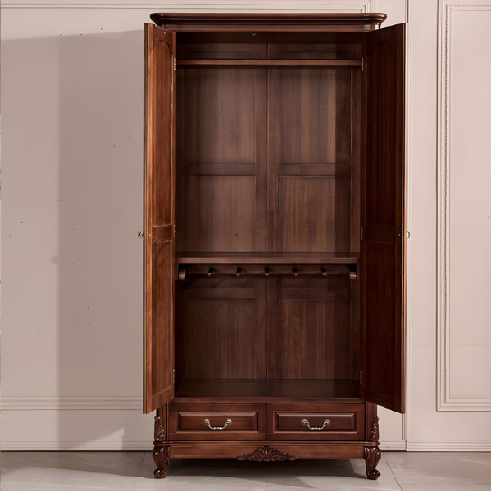 Rustic Mango Indiana Wooden Wardrobe In Dark Honey Finish ( Mango Wood ) thumbnail 8