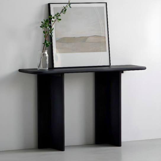 Rustic Mango Anabola Console Table In Black Finish in Solid Wood thumbnail 3