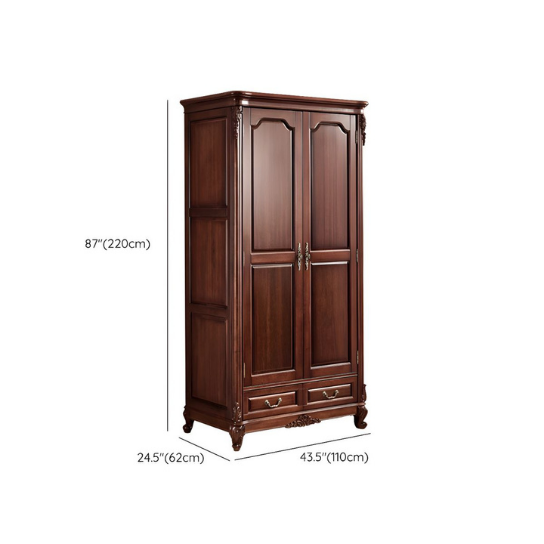 Rustic Mango Indiana Wooden Wardrobe In Dark Honey Finish ( Mango Wood ) thumbnail 9