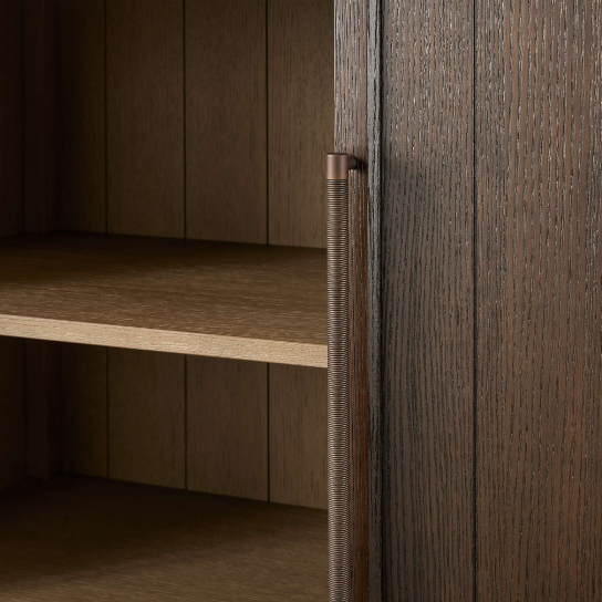 Rustic Mango Clean Wooden Wardrobe In Walnut Finish thumbnail 3