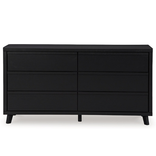 Rustic Mango Modern Chest of Drawers With 6 Drawers In Black Finish thumbnail 3