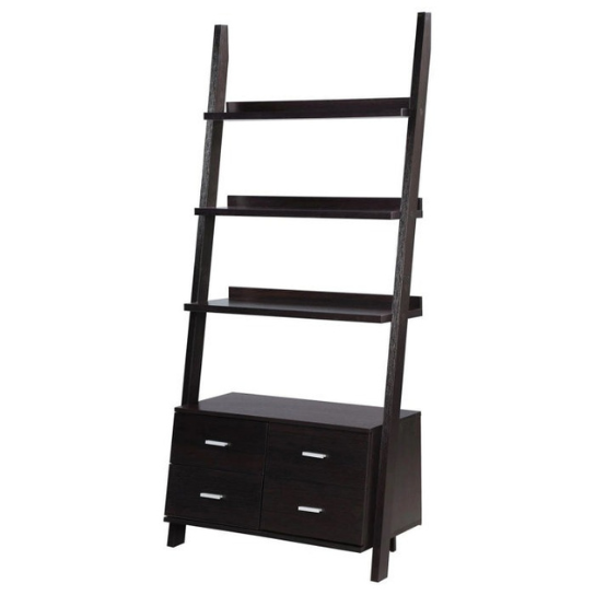 Rustic Mango Solid Wooden Aploca Bookcase With Walnut Finish thumbnail 2
