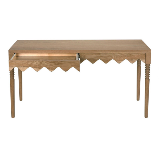 Rustic Mango Solid Wooden Carving Dining Table With Two Drawers thumbnail 2