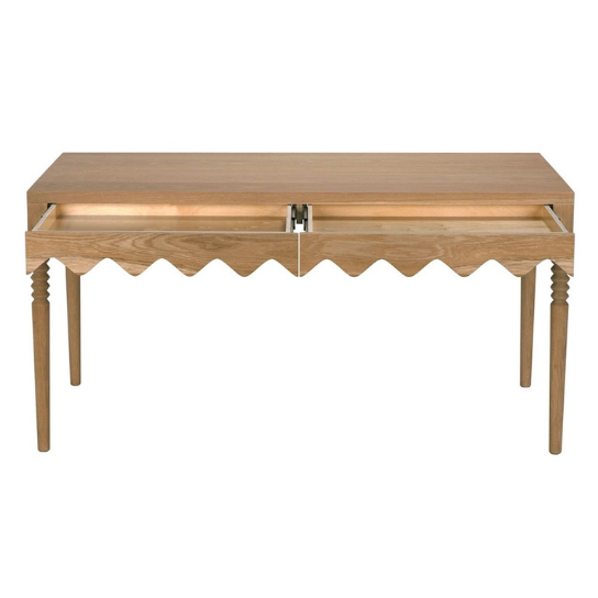 Rustic Mango Solid Wooden Carving Dining Table With Two Drawers thumbnail 3