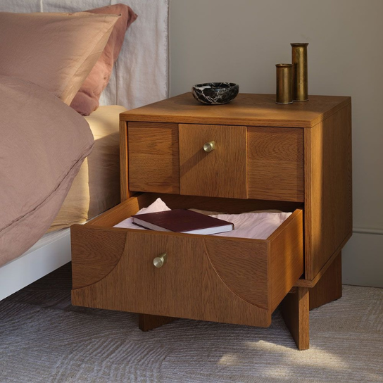 Rustic Mango Solid Wooden Modern Design Bedside In Honey Finish thumbnail 3