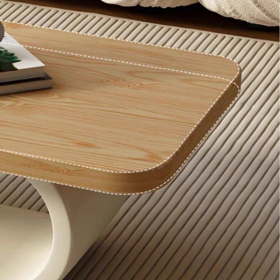 Rustic Mango Luxury Modern Style Coffee Table In Natural + White Finish thumbnail 3