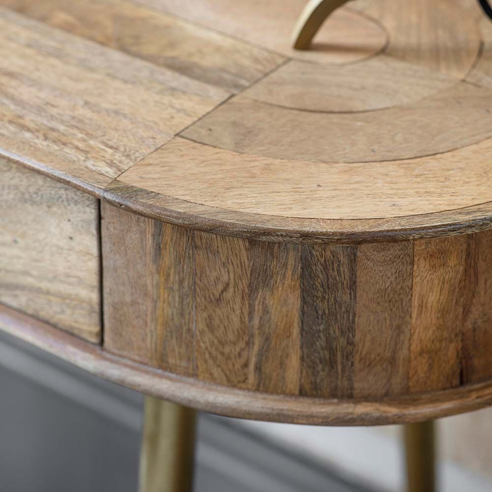 Rustic Mango Franch Console Table with 2 Drawers In Teak Finish thumbnail 2