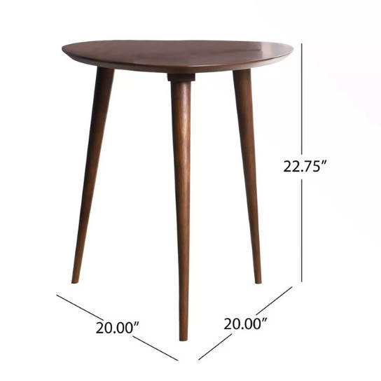 Rustic Mango Solid Wooden Sidetable with 3 Legs In Honey Finish thumbnail 4