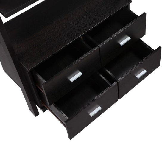 Rustic Mango Solid Wooden Aploca Bookcase With Walnut Finish thumbnail 5