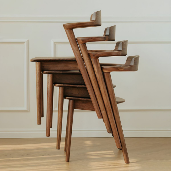 Rustic Mango Solid Wooden Dining Chair In Honey Matte Finish thumbnail 11