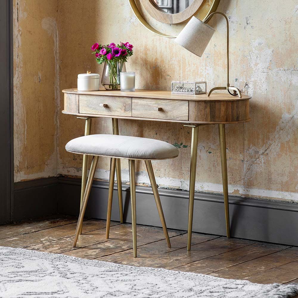 Rustic Mango Franch Console Table with 2 Drawers In Teak Finish thumbnail 3