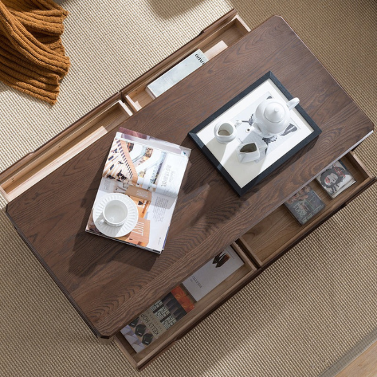 Rustic Mango Solid Wooden Coffee Table In Honey Finish thumbnail 3