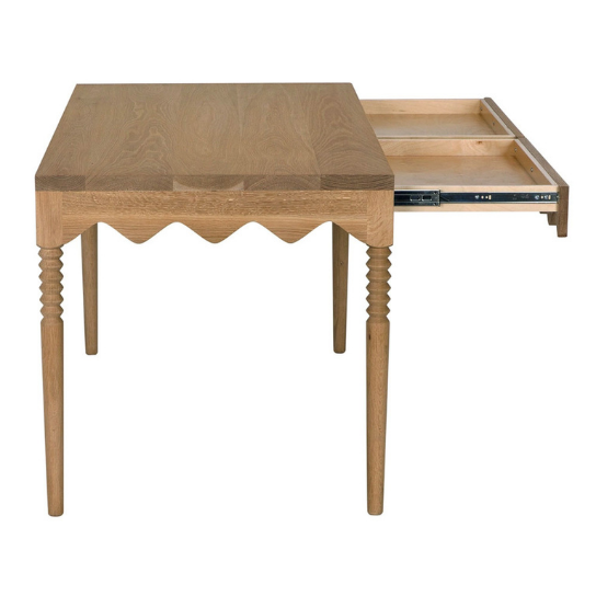 Rustic Mango Solid Wooden Carving Dining Table With Two Drawers thumbnail 6