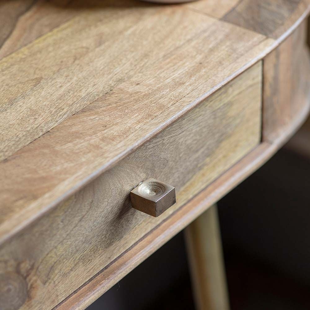 Rustic Mango Franch Console Table with 2 Drawers In Teak Finish thumbnail 4