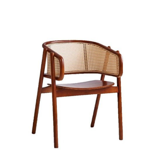 Rustic mango Solid Wooden Cane Dining Chair in Light Honey Finish thumbnail 3