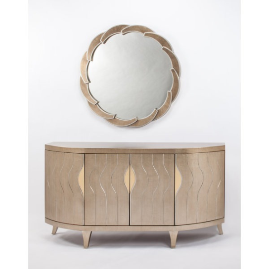 Rustic Mango Solid Wooden Round Shape Wooden Mirror Frame for Living Room thumbnail 4