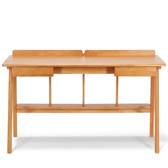 Rustic Mango Plain Solid Wooden Study Table In Natural Finish thumbnail 3