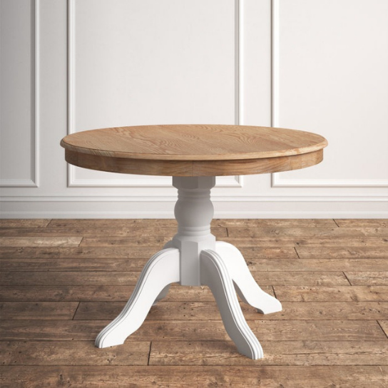 Rustic Mango Solid Wooden Round Shape Urban Dining Table without Chairs thumbnail 3
