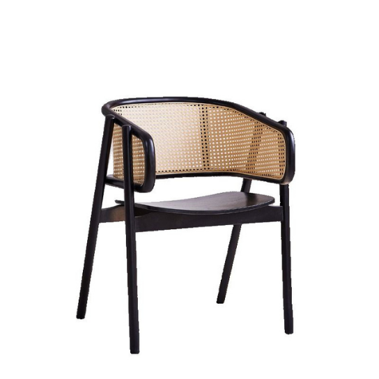 Rustic mango Solid Wooden Cane Dining Chair in Light Honey Finish thumbnail 4