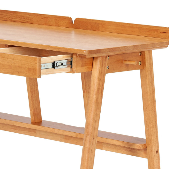 Rustic Mango Plain Solid Wooden Study Table In Natural Finish thumbnail 4