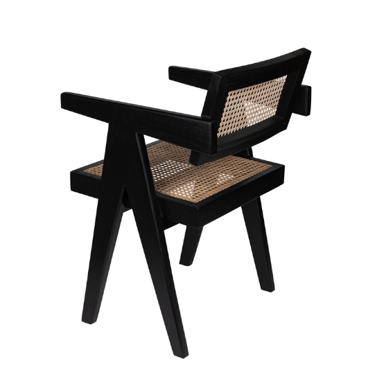 Rustic Mango Solid Wooden Chair In Cane With Walnut Finish thumbnail 4