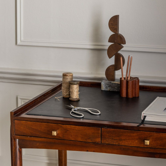 Rustic Mango Solid Wooden Console or Study Table In Honey Finish thumbnail 4