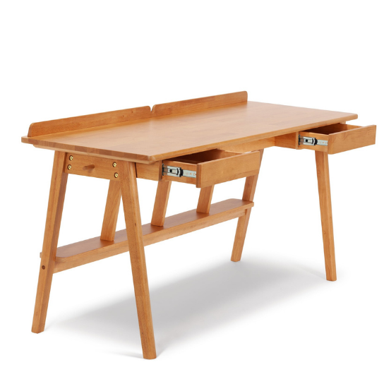 Rustic Mango Plain Solid Wooden Study Table In Natural Finish thumbnail 5