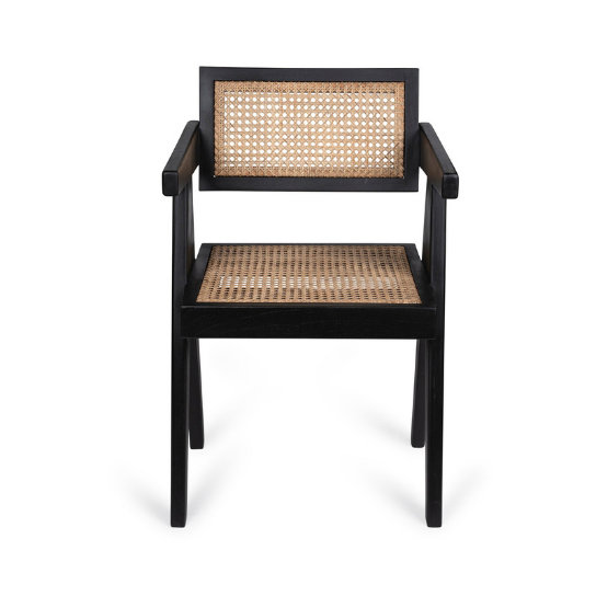 Rustic Mango Solid Wooden Chair In Cane With Walnut Finish thumbnail 5