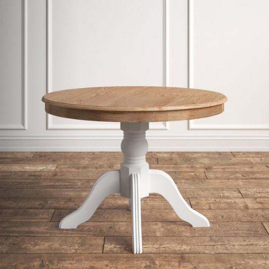 Rustic Mango Solid Wooden Round Shape Urban Dining Table without Chairs thumbnail 5