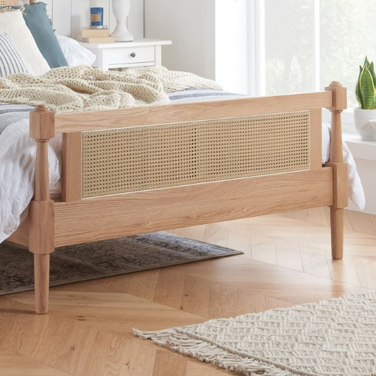 Rustic Mango Solid Wooden Beds in Natural Cane Finish thumbnail 4
