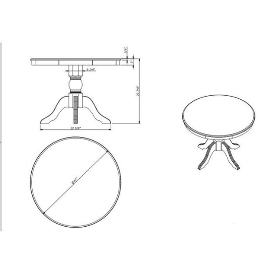 Rustic Mango Solid Wooden Round Shape Urban Dining Table without Chairs thumbnail 6