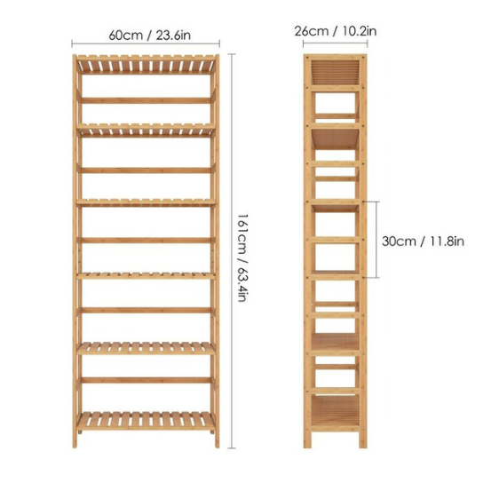 Rustic Mango Solid Wooden Light Weight Mango Wood  Bookshelf In Natural Finish thumbnail 4