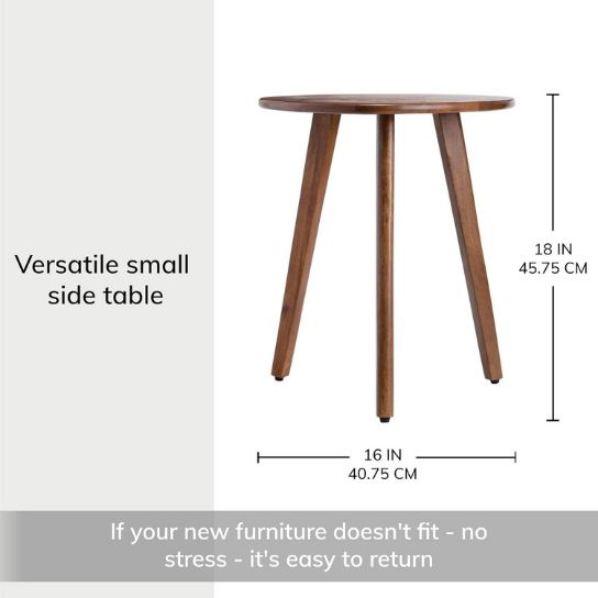 Rustic Mango Solid Wooden Side  Table In Honey Finish thumbnail 5