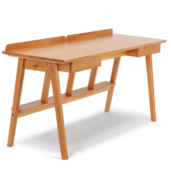 Rustic Mango Plain Solid Wooden Study Table In Natural Finish thumbnail 7