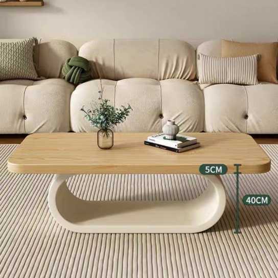 Rustic Mango Luxury Modern Style Coffee Table In Natural + White Finish thumbnail 4