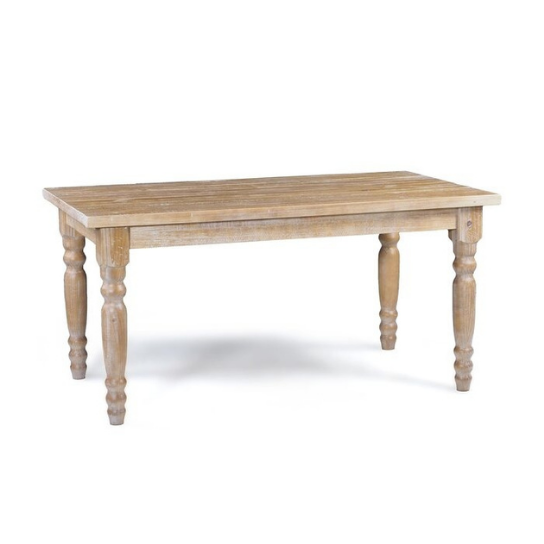 Rustic Mango Solid Wooden Dining Table In Teak Finish thumbnail 2