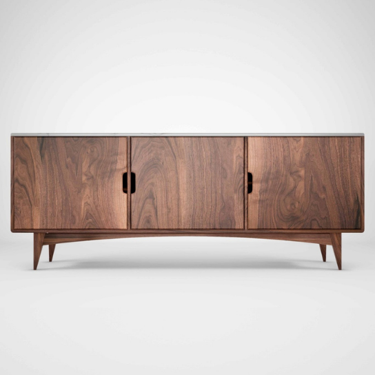 Rustic Mango Solid Modern Sideboard with 3 Door In Honey Finish