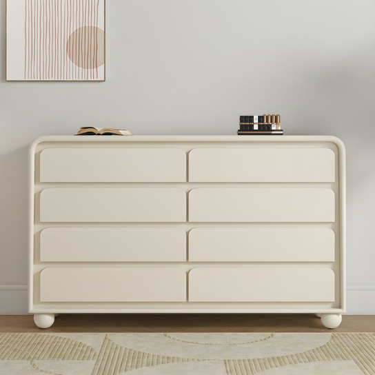 Rustic Mango Modern Style Wooden Chest of Drawer With Round Corner's In White Finish thumbnail 4